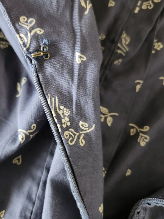 NWT size SMALL Free People BEASLEY Mini dress cotton navy floral collared blue - Picture 14 of 16